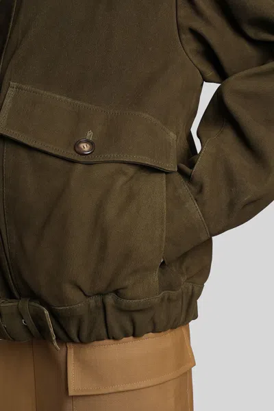 Iro Barrie Leather Jacket In Green Leather In Green