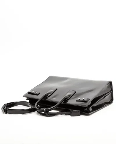 Saint Laurent Leather Handbag With Frontal Logo Print In Black