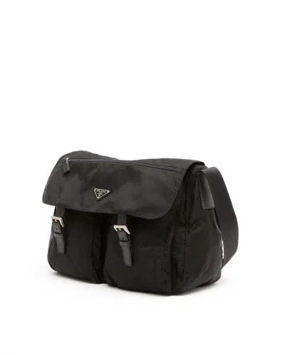 Prada Tessuto Messenger Bag In Gray