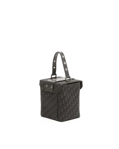 Dior Christian  Trotter Oblique Vanity Case Box Bag In Gray