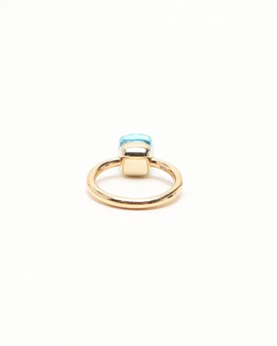 Pomellato Nudo Classic Ring With Blue Topaz In 18k Rose And White Gold In Rose Gold