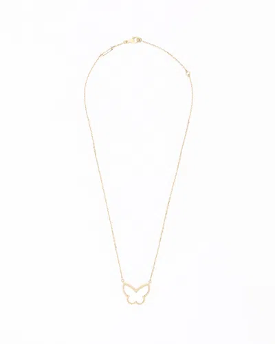 Van Cleef & Arpels Lucky Alhambra Butterfly Mother-of-pearl Necklace In Gold