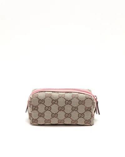 Gucci Canvas And Leather Pouch In Multi