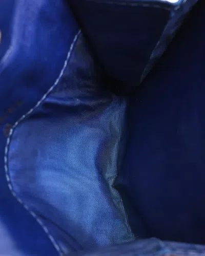 Pre-owned Chanel Coco Mark Flap Card Holder In Blue