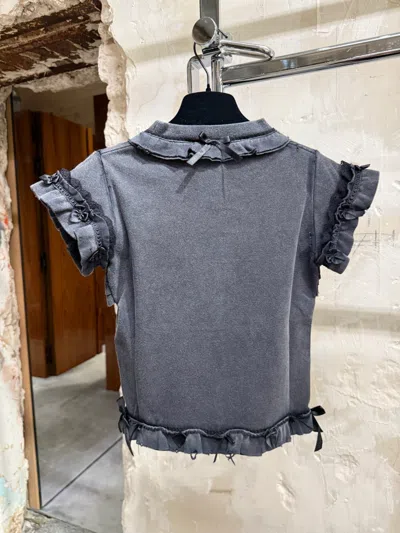 Balenciaga Ruffle T-shirt In Gray