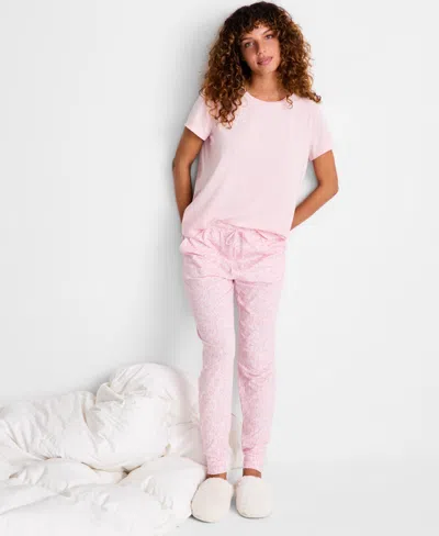 State Of Day Women's Cotton Blend Short-sleeve Sleep Tee Xs-3x, Created For Macy's In Pink