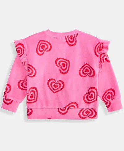 Epic Threads Girls Toddler 2t-4t Hearts Ruffle Velour Top, Macy's Exclusive In Pink