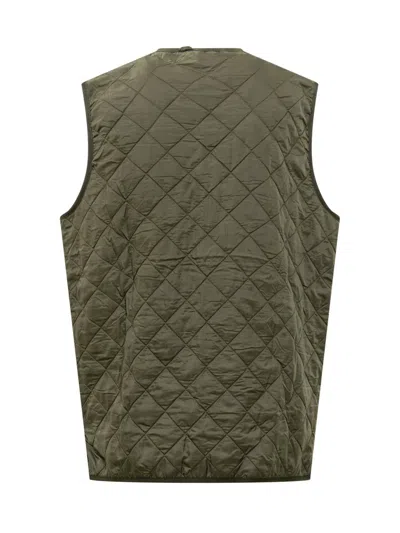 Barbour Green Quilted Vest With Zip Closure In Green