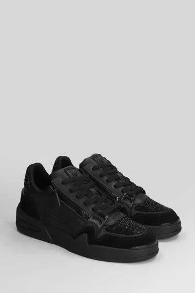 Giuseppe Zanotti Gz-ghost Sneakers In Black Suede And Leather In Multi