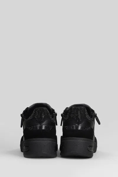 Giuseppe Zanotti Gz-ghost Sneakers In Black Suede And Leather In Multi