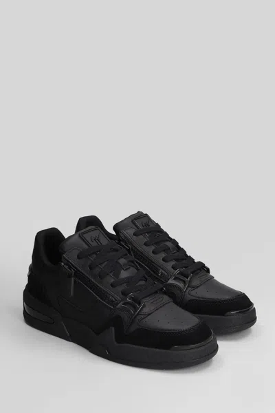 Giuseppe Zanotti Gz-ghost Sneakers In Black Suede And Leather In Multi