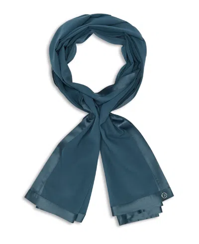 Calvin Klein Elegant Satin-trim Chiffon Evening Wrap In Green