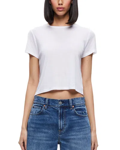 Alice And Olivia Cindy Lyocell And Cotton-blend Jersey T-shirt In White