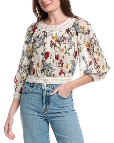 Alice And Olivia Cherelle Gathered Crop Blouse In Multi