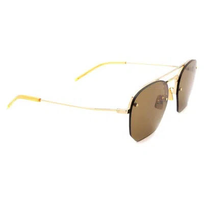 Saint Laurent Round Sunglasses In Gold