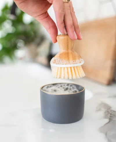 Full Circle Bubble Up Set Soap Dispenser Dish Brush Set In Gray