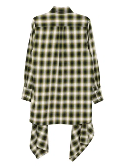 Monse Cascade Front Shirt Dress In Green