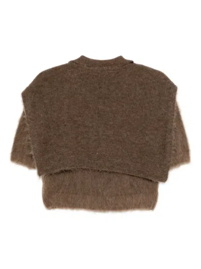 Monse Knitted Scarf Top In Brown