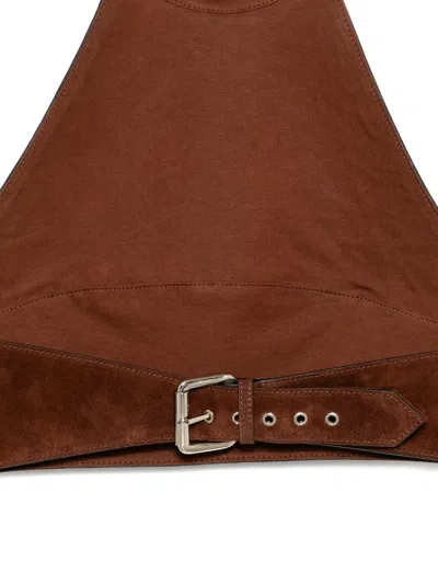 Monse Leather Halter Top In Brown