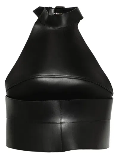 Monse Leather Halter Top In Black