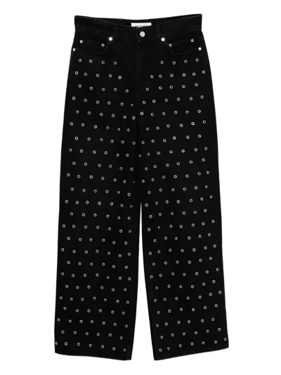 Monse Eyelet-embellished Jeans In Black