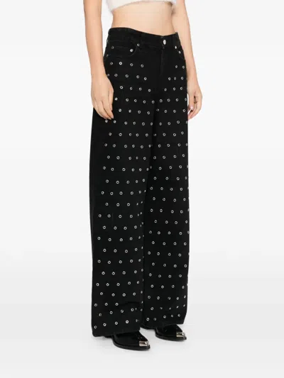 Monse Eyelet-embellished Jeans In Black