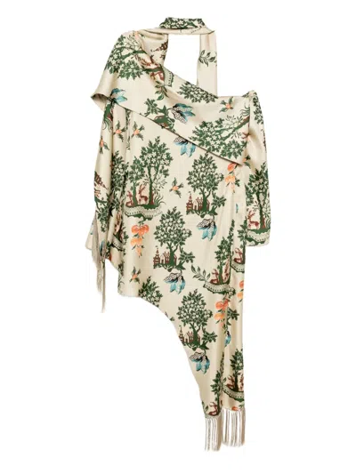 Monse Asymmetric-hem Scarf Dress In Green