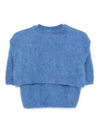 Monse Knitted Scarf Top In Blue