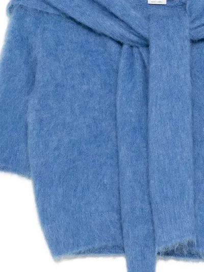 Monse Knitted Scarf Top In Blue