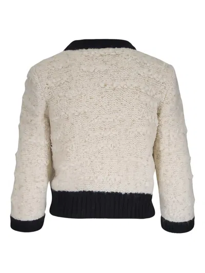 Dorothee Schumacher Delightful Sparkle Wool-blend Cardigan In White