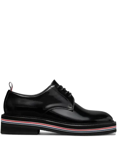 Thom Browne Uniform Leather Derby Shoes In Black