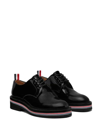 Thom Browne Uniform Leather Derby Shoes In Black