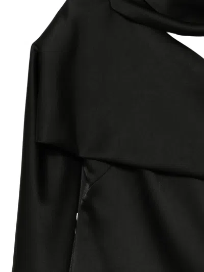 Monse Asymmetric Scarf Top In Black