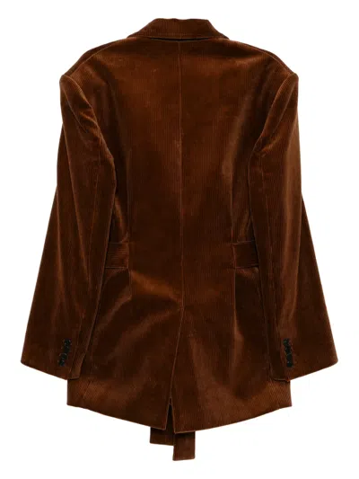 Monse Deconstructed-lapel Blazer In Brown