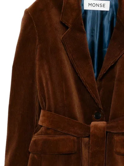 Monse Deconstructed-lapel Blazer In Brown
