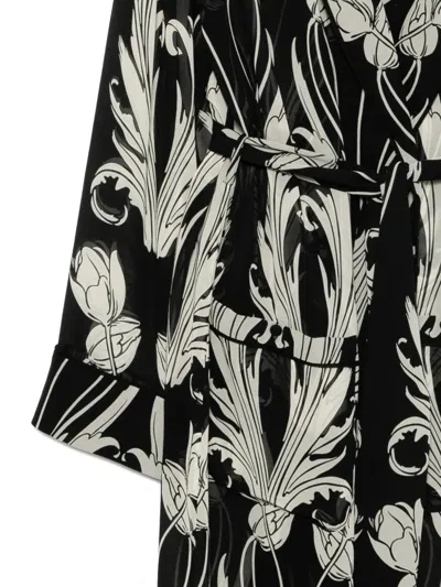 Monse Piped Robe Coat In Black