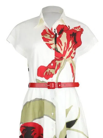 Sara Roka Elodie Buttoned Floral-patterned Maxi Dress In White