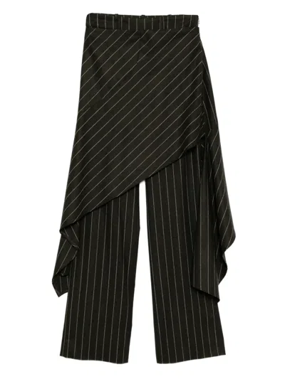 Monse Deconstructed Skirt Trousers In Brown