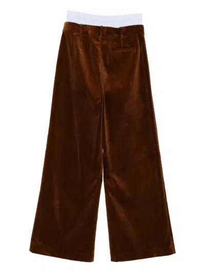 Monse Double Waistband Corduroy Trousers In Brown