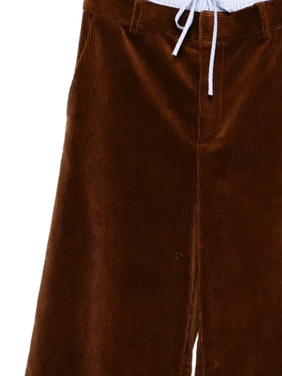 Monse Double Waistband Corduroy Trousers In Brown