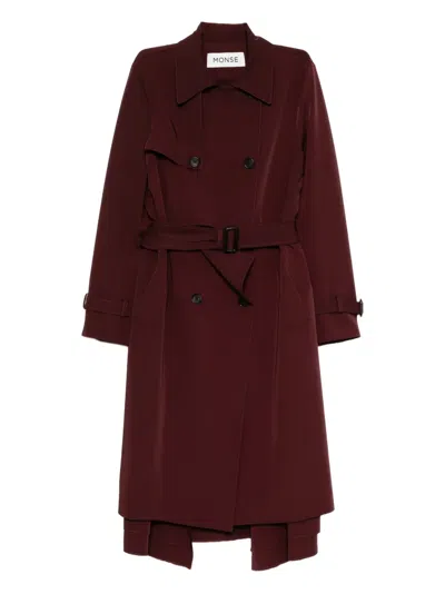 Monse Layered Trench Coat In Red