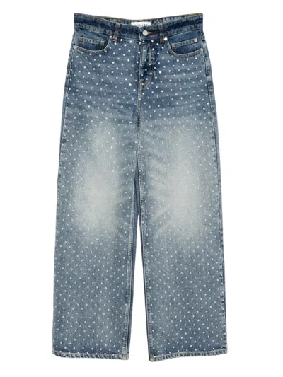 Monse Crystal-studs Embellished Jeans In Blue