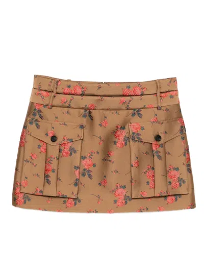 Monse Double Waistband Cargo Skirt In Brown
