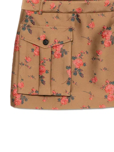 Monse Double Waistband Cargo Skirt In Brown