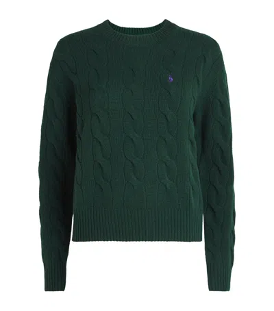 Polo Ralph Lauren Wool And Cashmere Cable-knit Sweater In Green