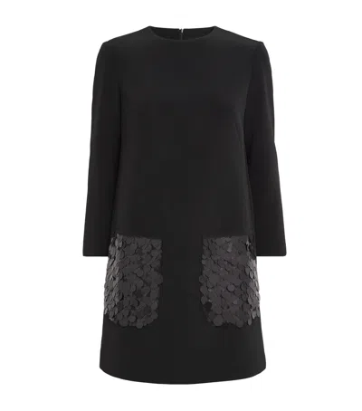 Joseph Bixio Sequined Satin Twill Minidress In Black