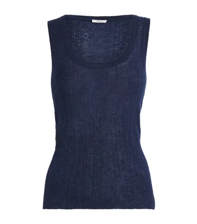 Joseph Wool-blend Sheer Ycaza Tank Top In Blue