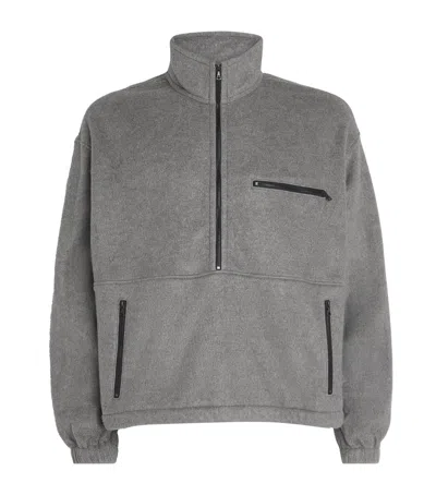 Auralee Silk Fleece Half-zip Sweatshirt In Gray
