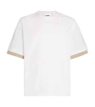 Jil Sander Striped Double-layer T-shirt In White