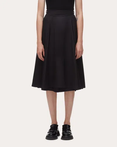 3.1 Phillip Lim Women's Pleated Twill Biker Midi Skirt In Black